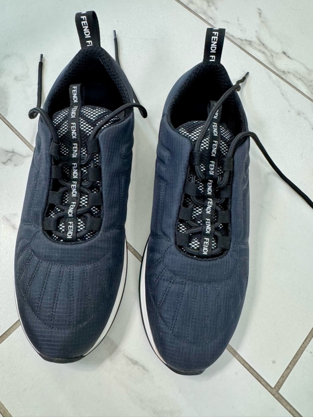 Fendi, Blue, Logo-Tab, Sneakers,  Excellent condition, worn once.